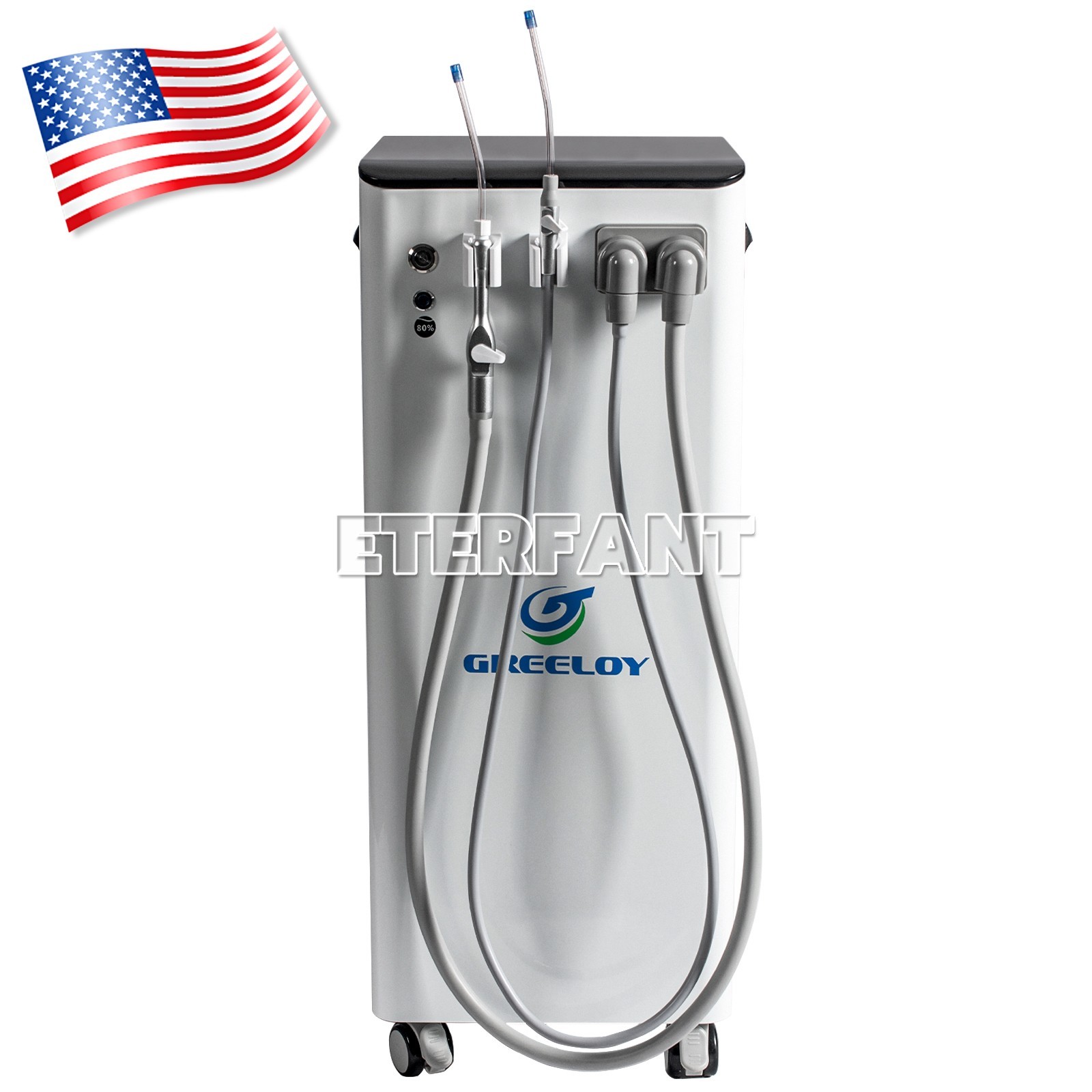 Dental Unit w/Air Compressor Curing Light Scaler 4H/Mobile Suction Unit System