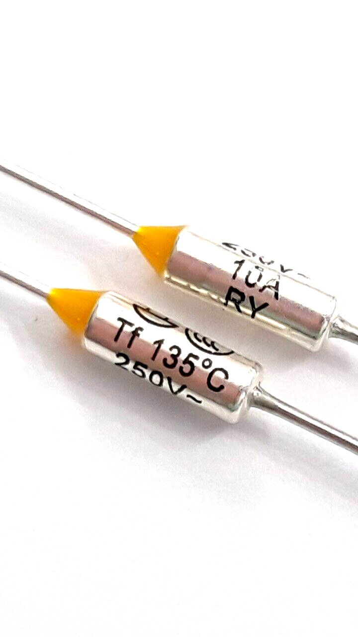 2 EACH Tf 135°C 135C 250V 10A RY THERMAL CUT OFF FUSES