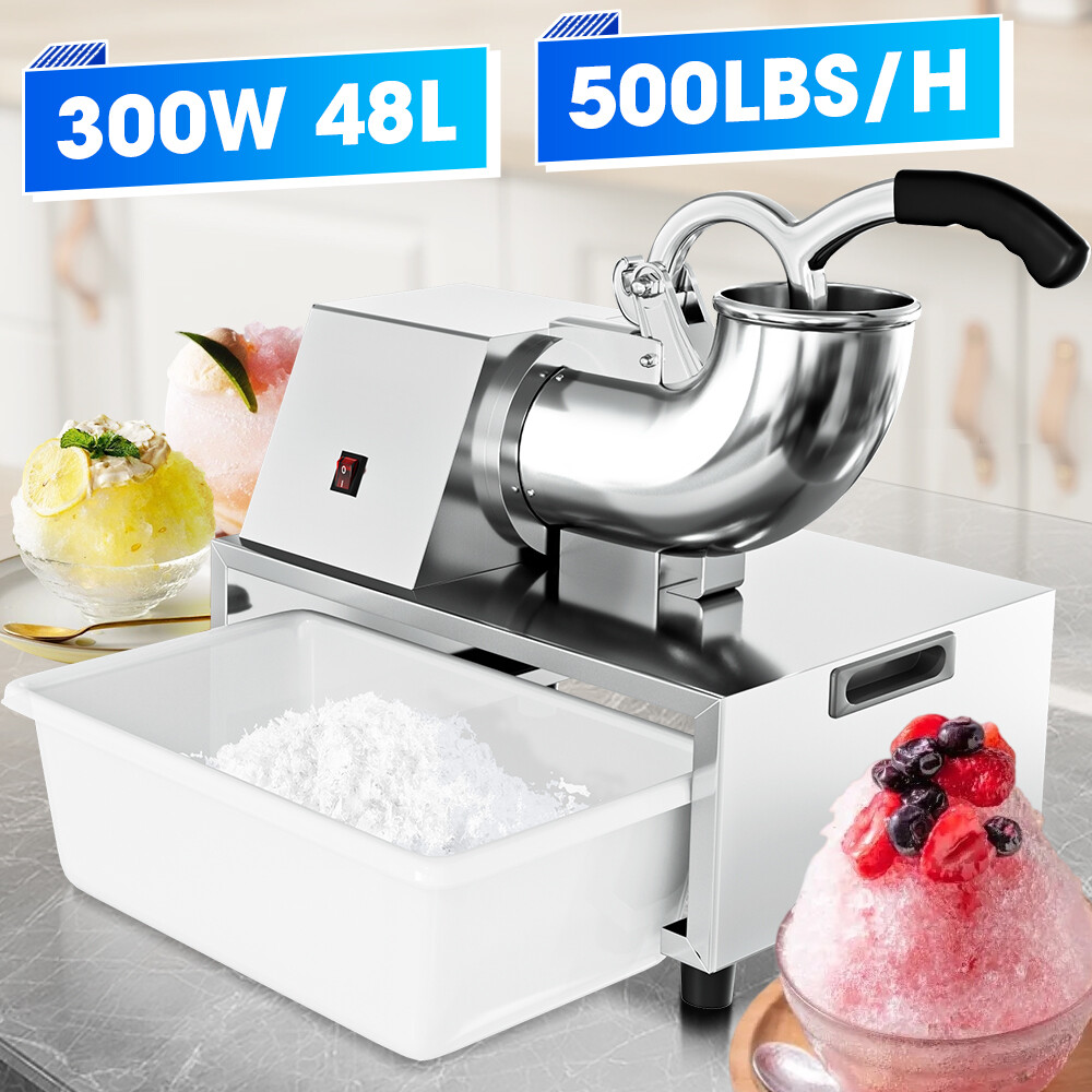 500lbs Commercial Ice Crusher Shaver Four Blades Snow Cone Machine Safety Switch