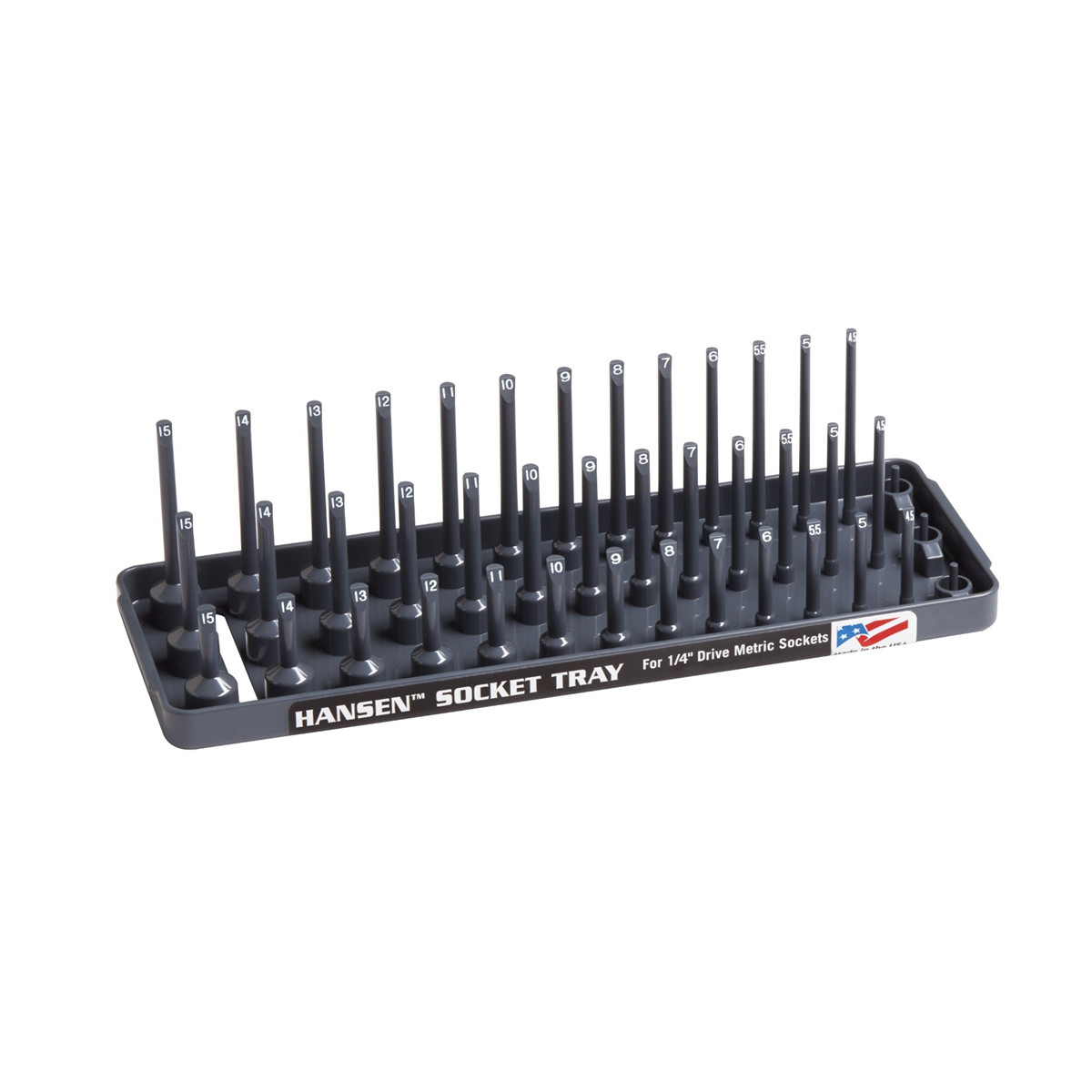Hansen Global 1/4″ DR. Metric 3-Row Soc Tray 14023