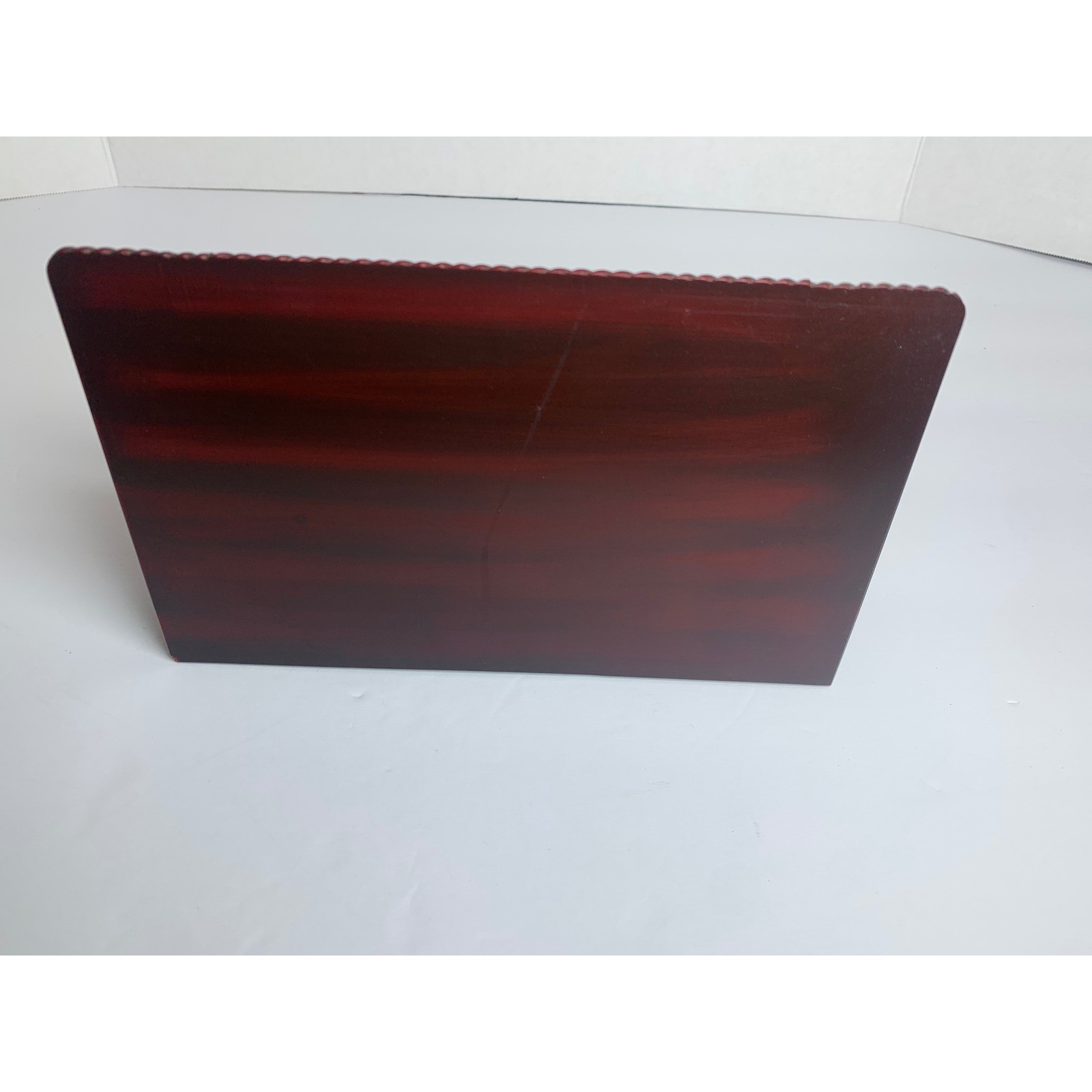 Vintage Mahogany Style Letter Organizer Gold Acanthus Leaf Desk Mail Sorter 8in