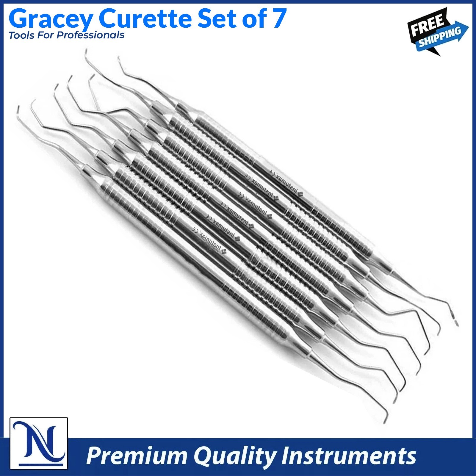 7Pcs Gracey Curettes – Hollow Handle Periodontal Scalers for Root Planing & Deep