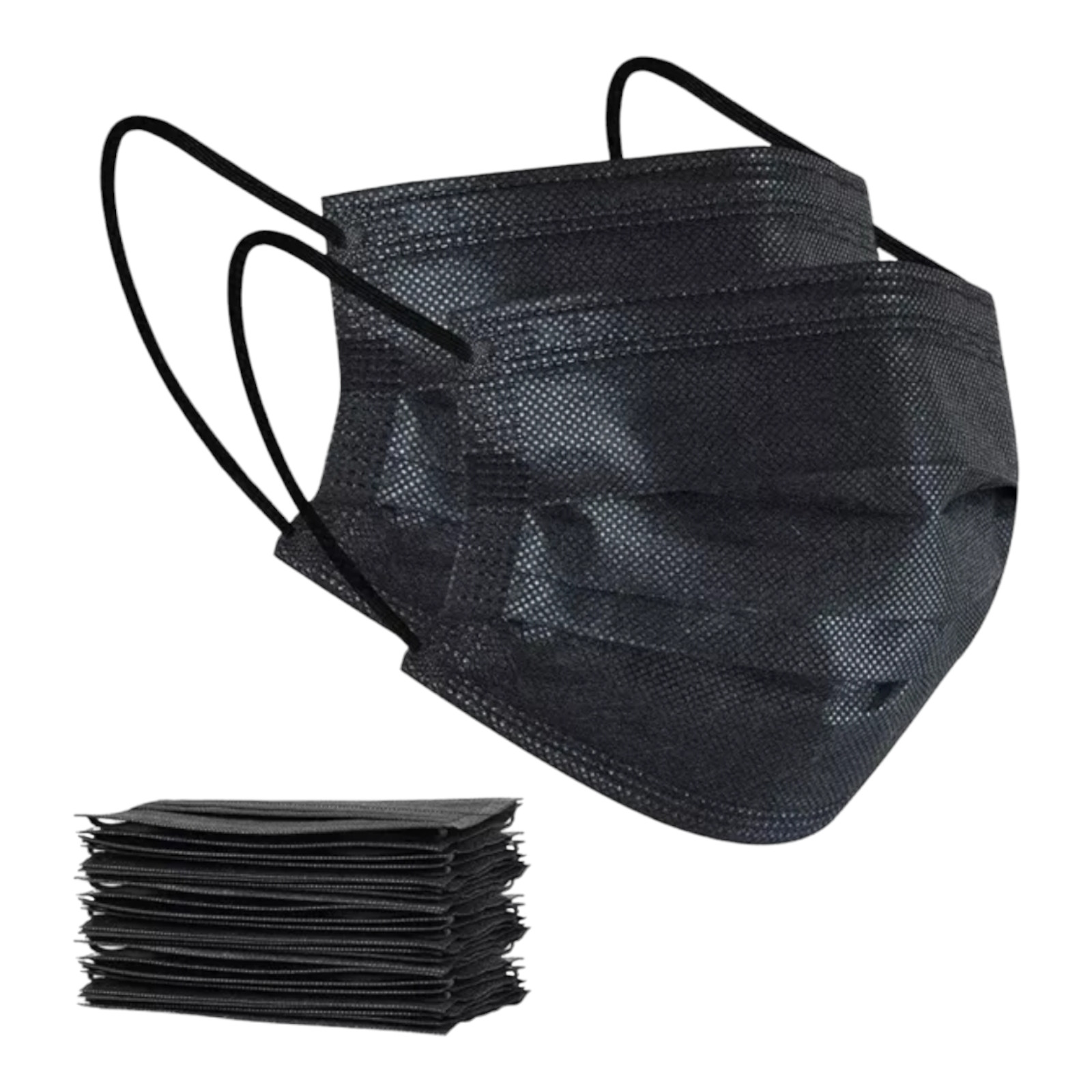 100 PCS Disposable Face Mask Non Medical Surgical 3 Ply Ear loop Black Masks USA