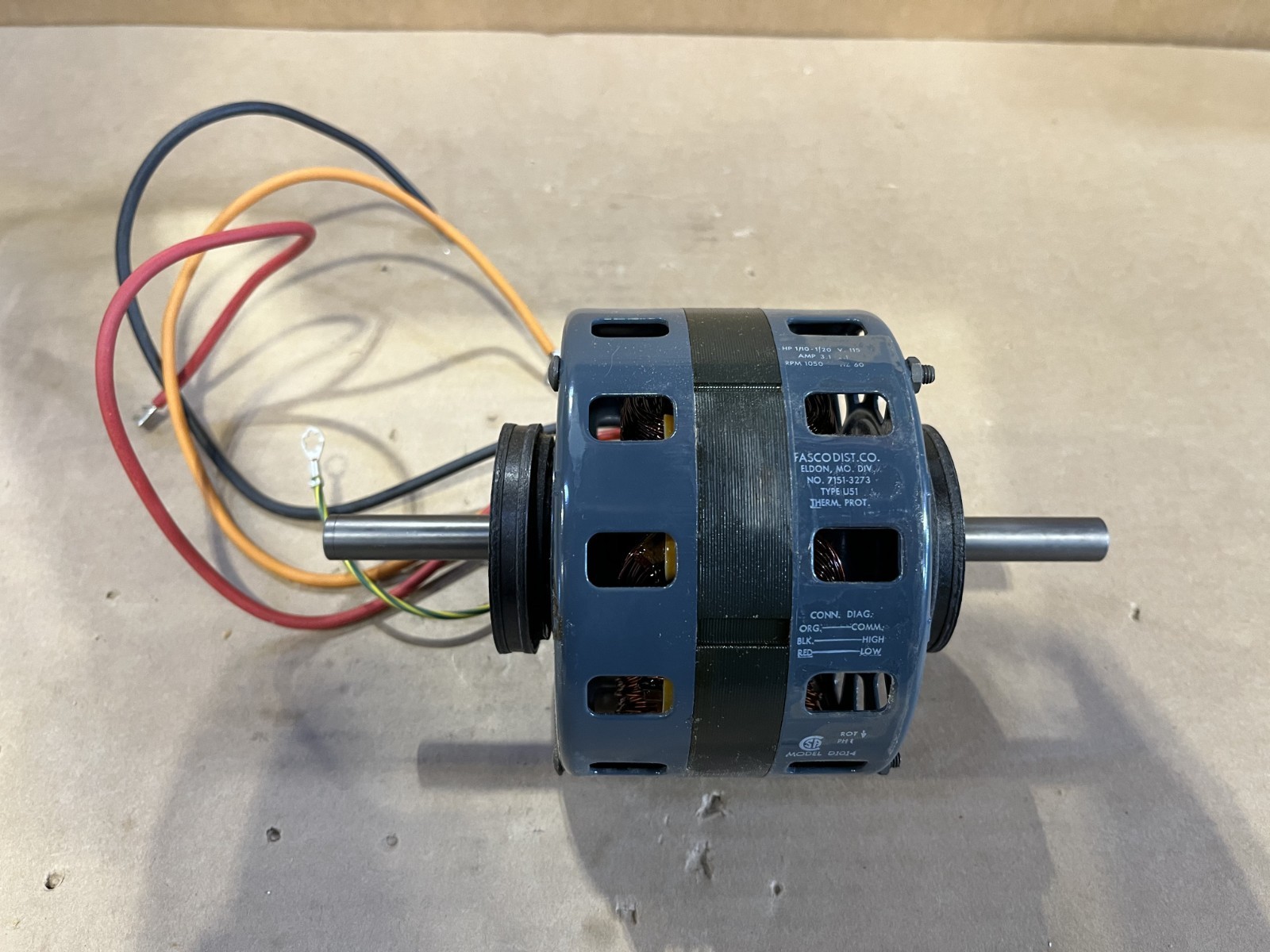 Fasco D1014 Shaded Pole Motor 1/10 1/20 HP 1050 RPM 115 Volts