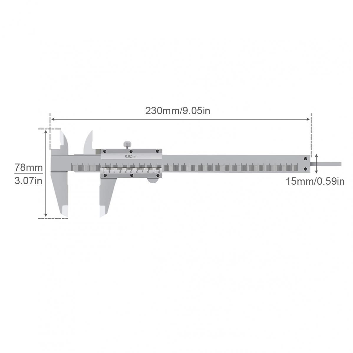 Carbon Steel Vernier Caliper Micrometer Gauge 0-150mm Non Digital Caliper .02mm
