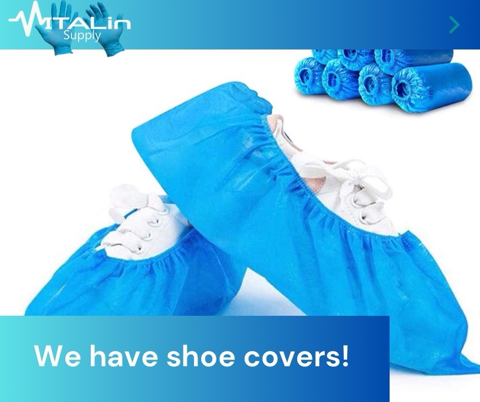 100pcs Disposable Non-Woven Shoes Covers, Dust-Proof, Non-Slip Resistant, Blue