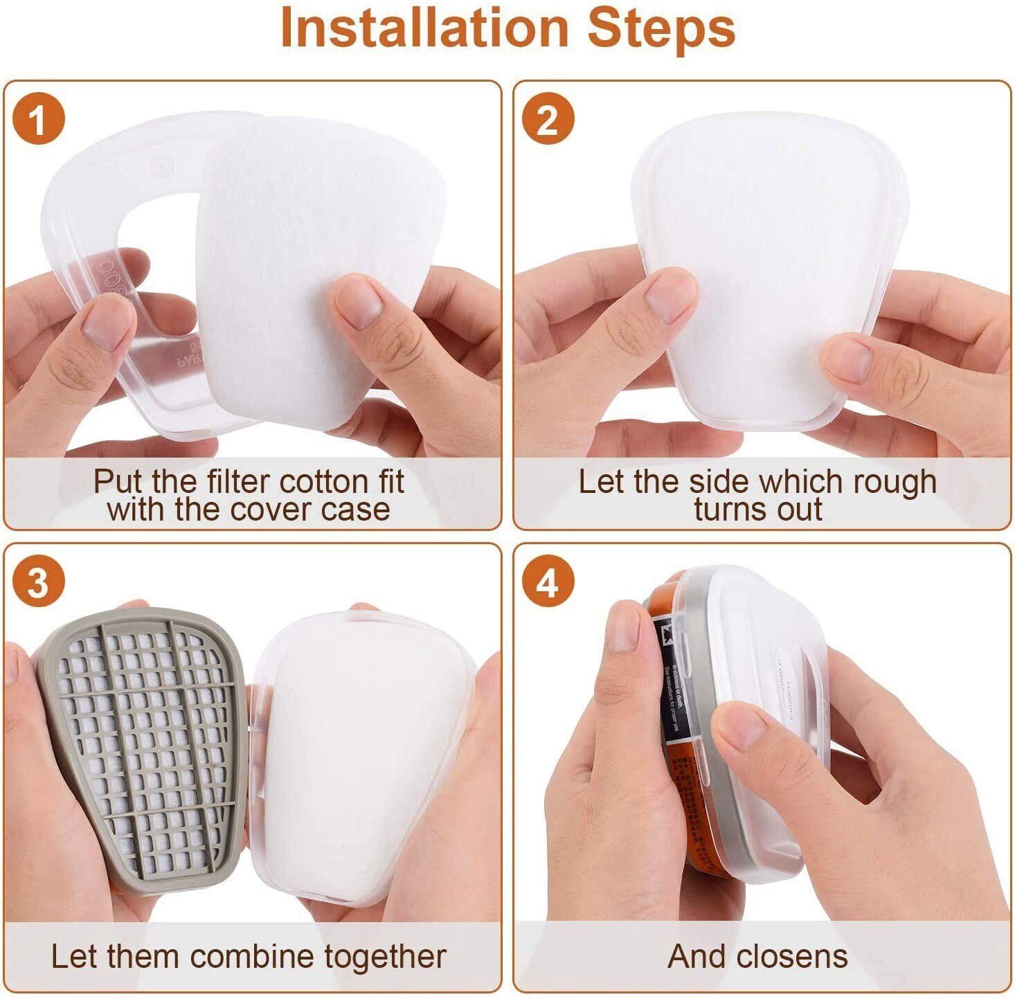10pcs/set 5N11 Cotton Filter Replacement Filters For 6200 6800 7502 Respirators