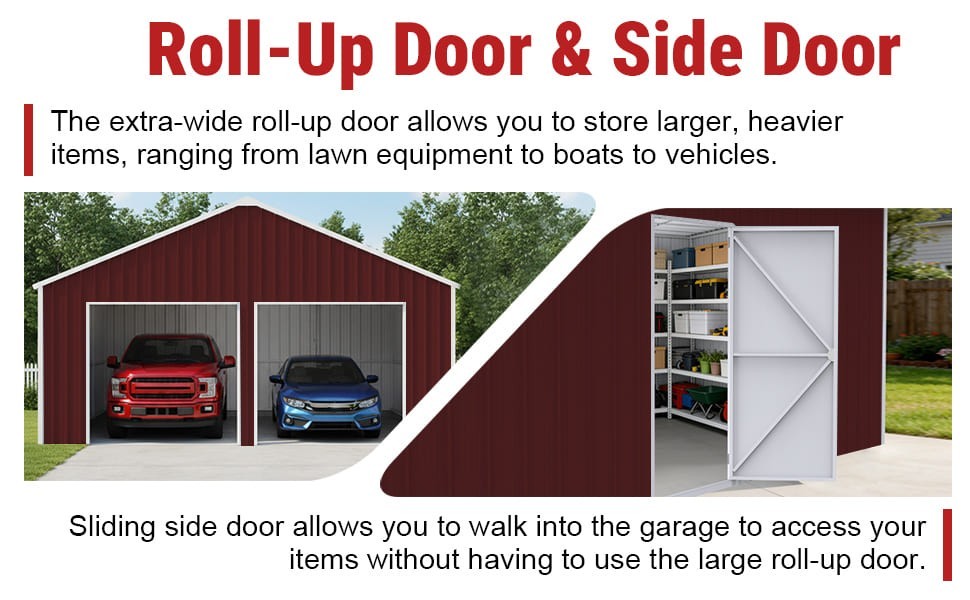 33′ x 25′ x 14′ Metal Car Garage/Outdoor Storage Shed/Heavy-Duty Steel Barn