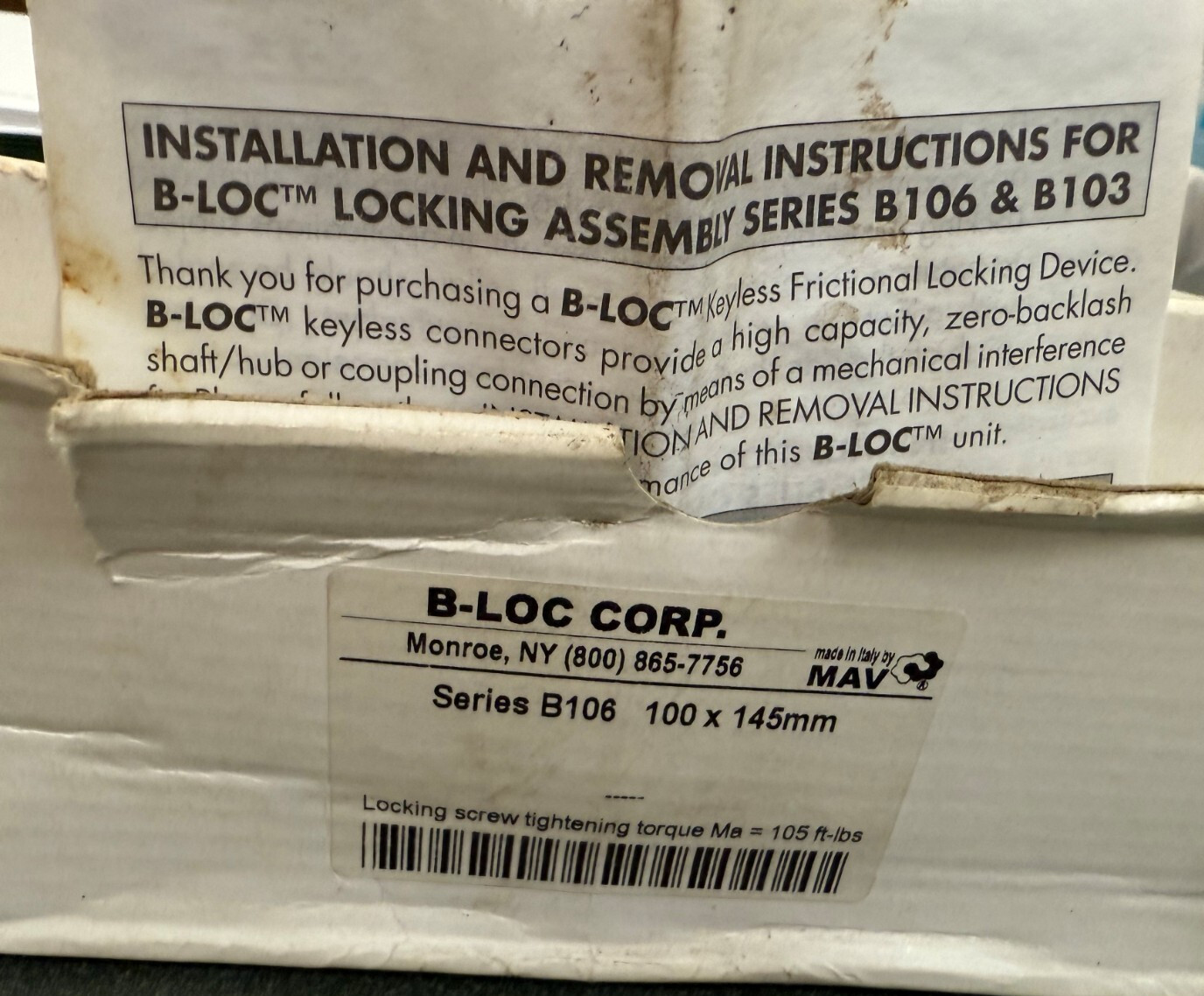 B-LOC Corp. Series B106 100 x 145mm Bushing