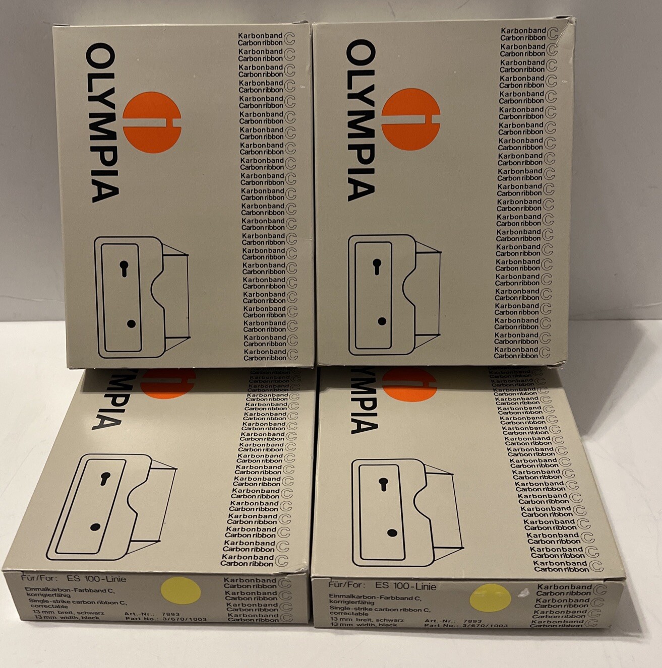 Olympia ES 100-Line 13mm Ribbon Lot of 4 International