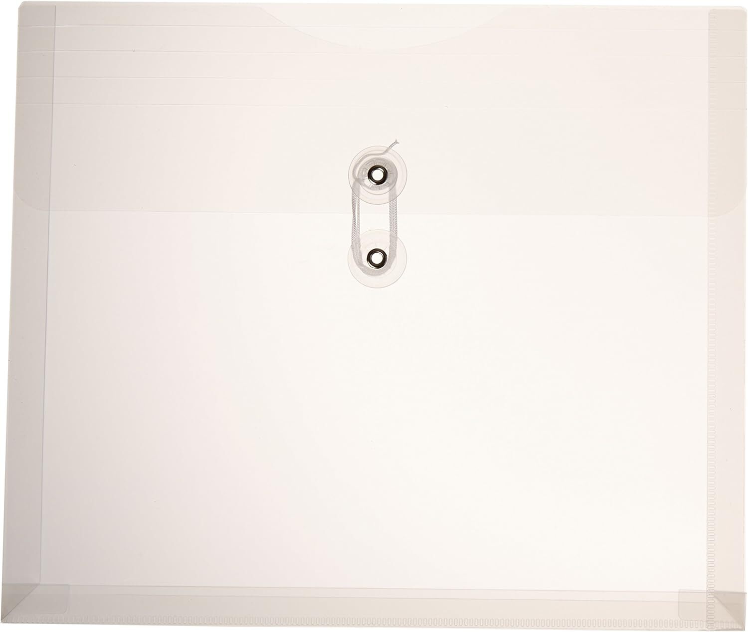 School Smart Polypropylene Reusable Side Loading String 8 x 10 Inches, Clear