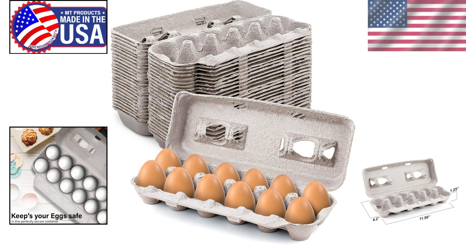 Blank Egg Cartons Made of Recycled Pulp – 15 Pack for Personal & Creative Use