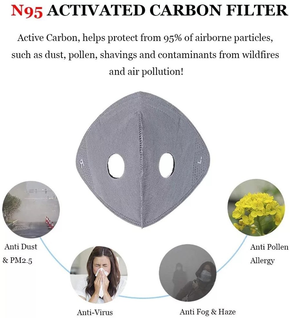 Half Face Cover Respirator Reusable Face Mask Filters Sports Worksite Facepiece