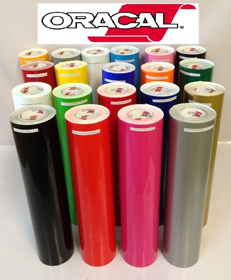 12″ Adhesive Vinyl Craft hobby/sign maker/Plotter 8 Rolls 12 x 5′ Each Oracal651