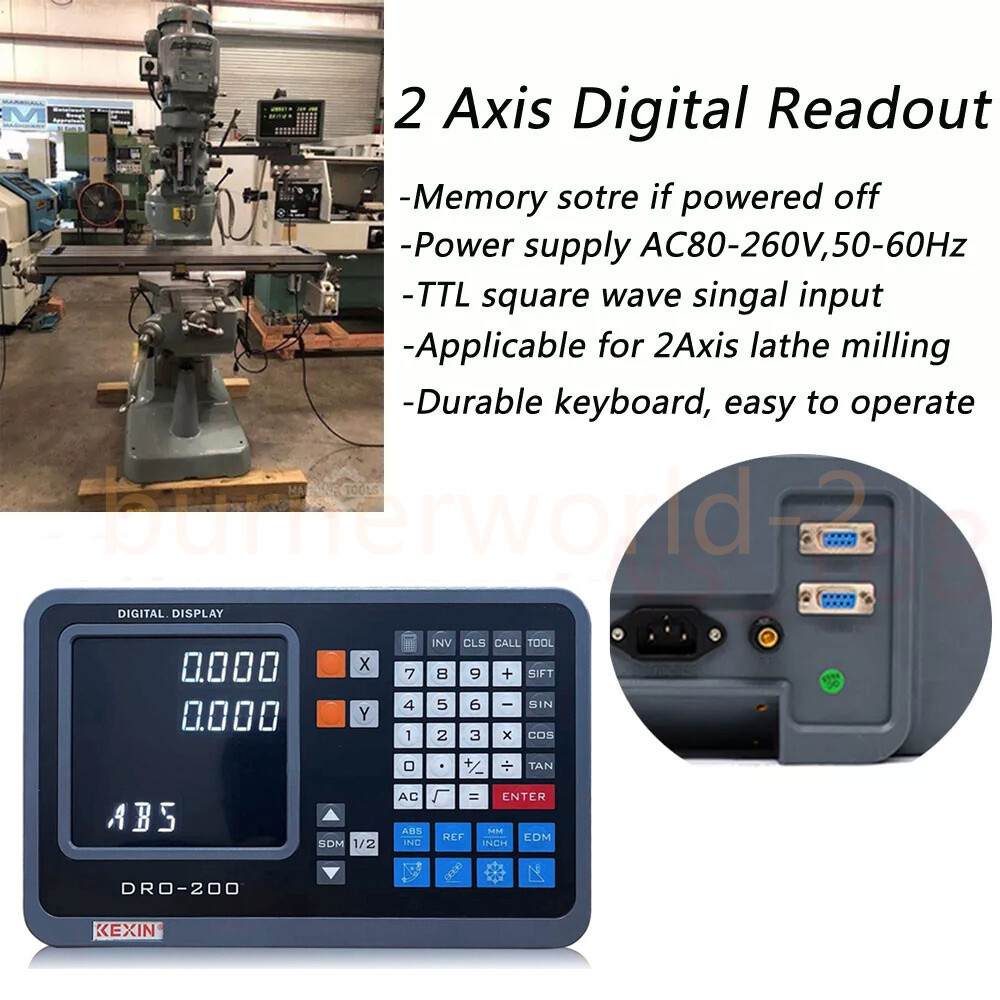 16″& 40″ TTL Linear Scales 2Axis Digital Readout Kit DRO Display Bridgeport Mill