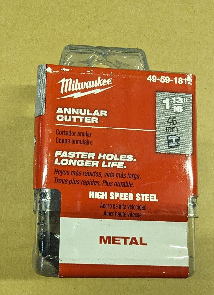 New Milwaukee Annular Cutter 1-13/16″ X 1″ Deep-Metal- Made in Germany-Free Ship