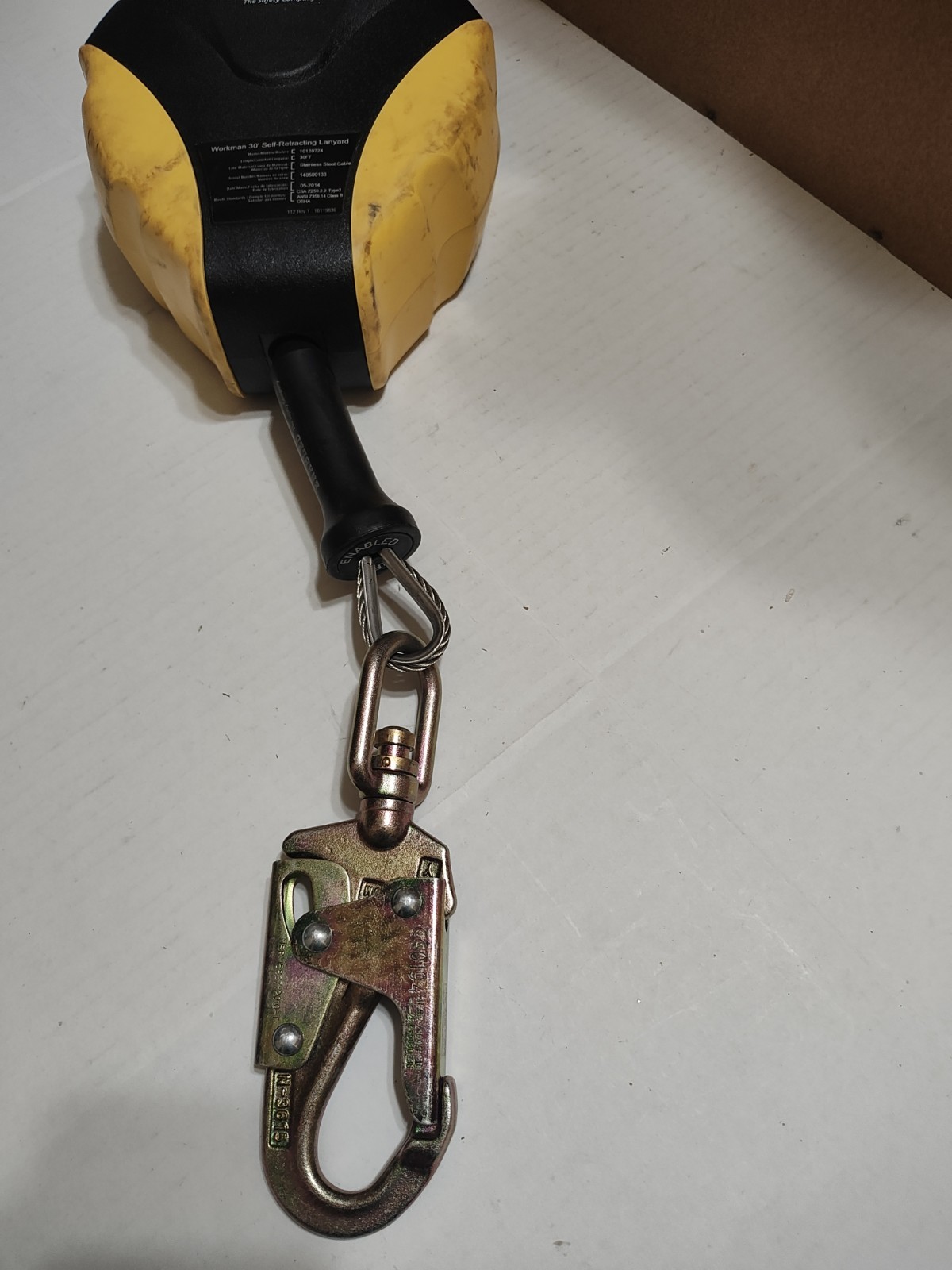 MSA 10119507 Workman 30′ Ft Self Retracting Lanyard Lifelines Steel Cable