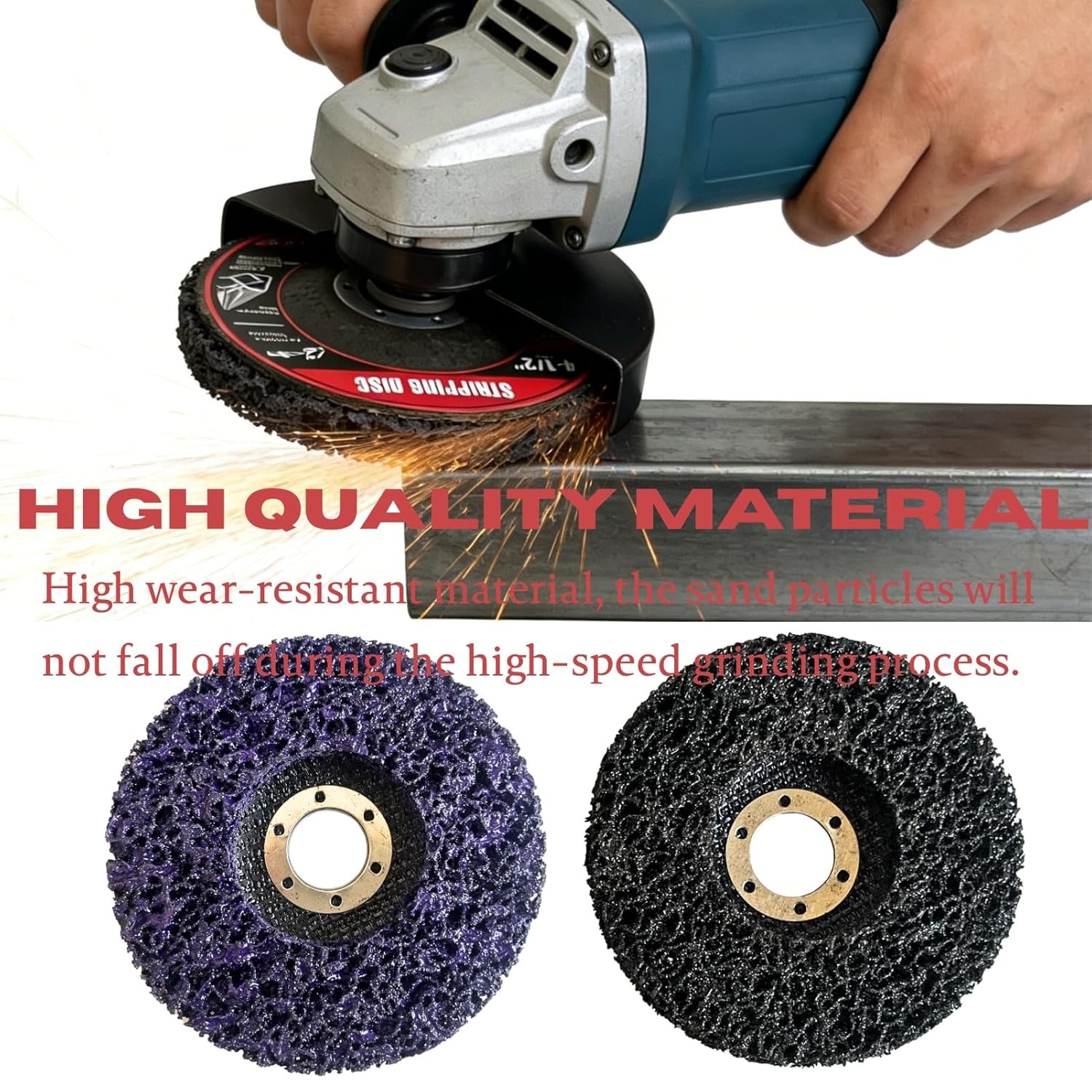 10 PCS 4.5″ x 7/8″ Black & Purple Poly Strip Discs, Rust Paint Oxidation Remover