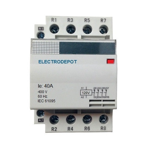 30A Contactor 4 Pole 110V, 120V Coil, 20A 40A 50A 4P Led Lighting Free DIN rail
