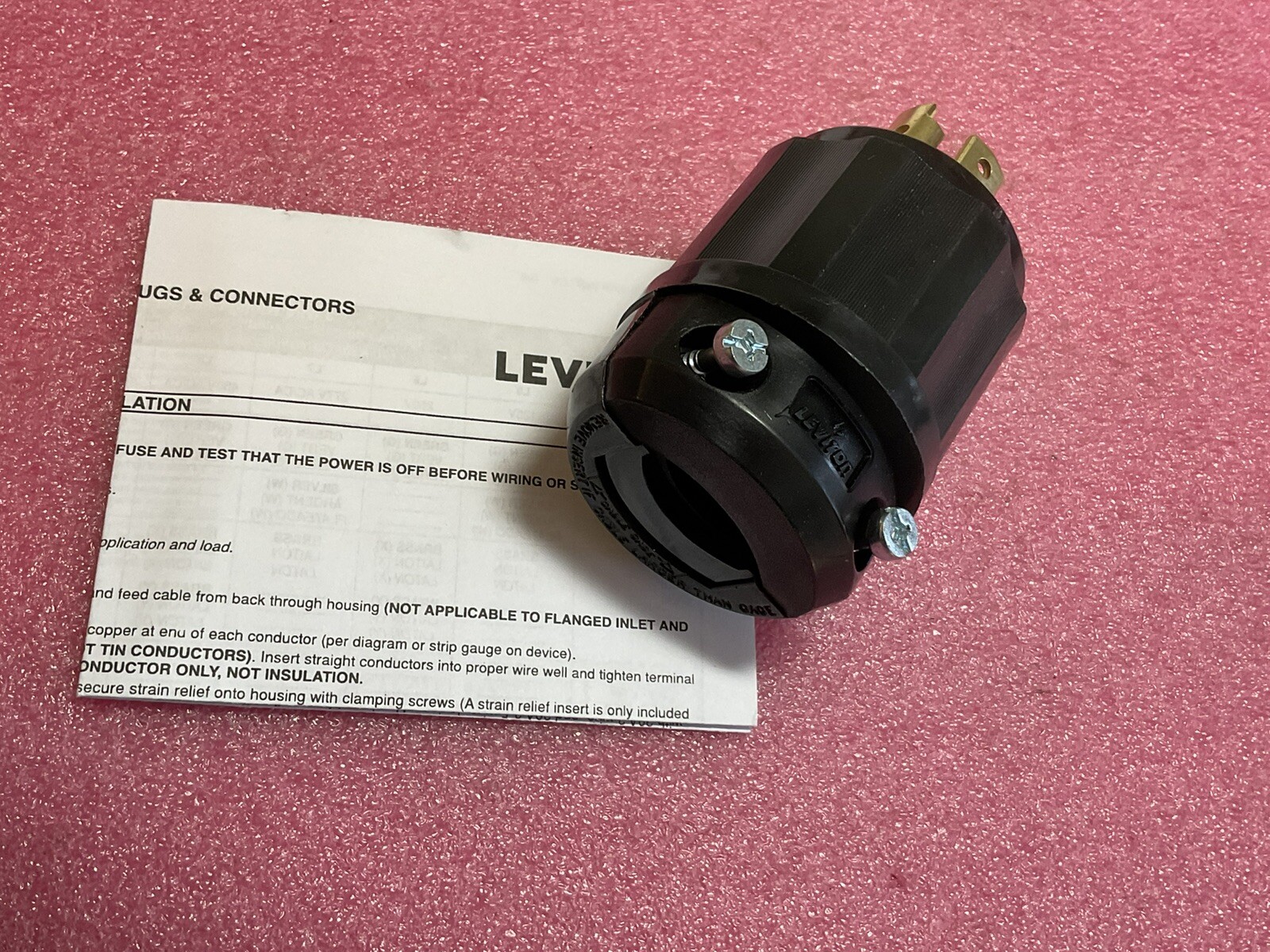 Leviton 2731-B 3-Pole 4-Wire Locking Plug, Nema L16-30, 30A 480V