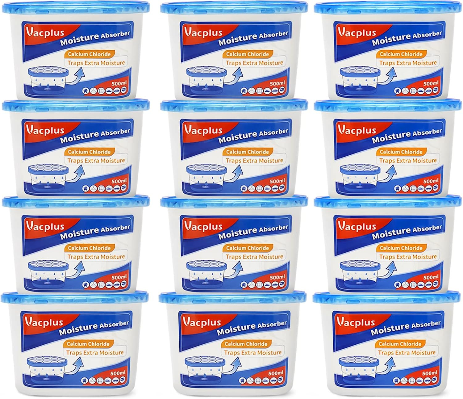 Vacplus Moisture Absorbers, 10.5 Oz Humidity Absorber Boxes Attracts Extra Moist