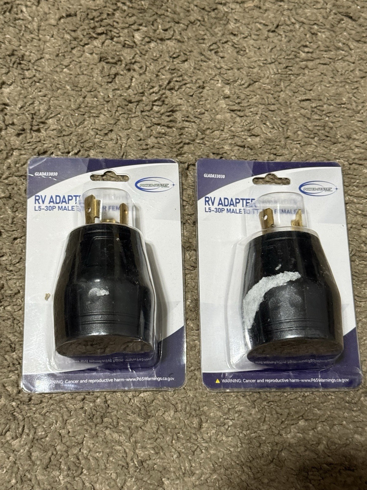 2X POWER SENTRY – 30 Amp RV Power Locking Adapter L5-30P Male to TT-30R Female