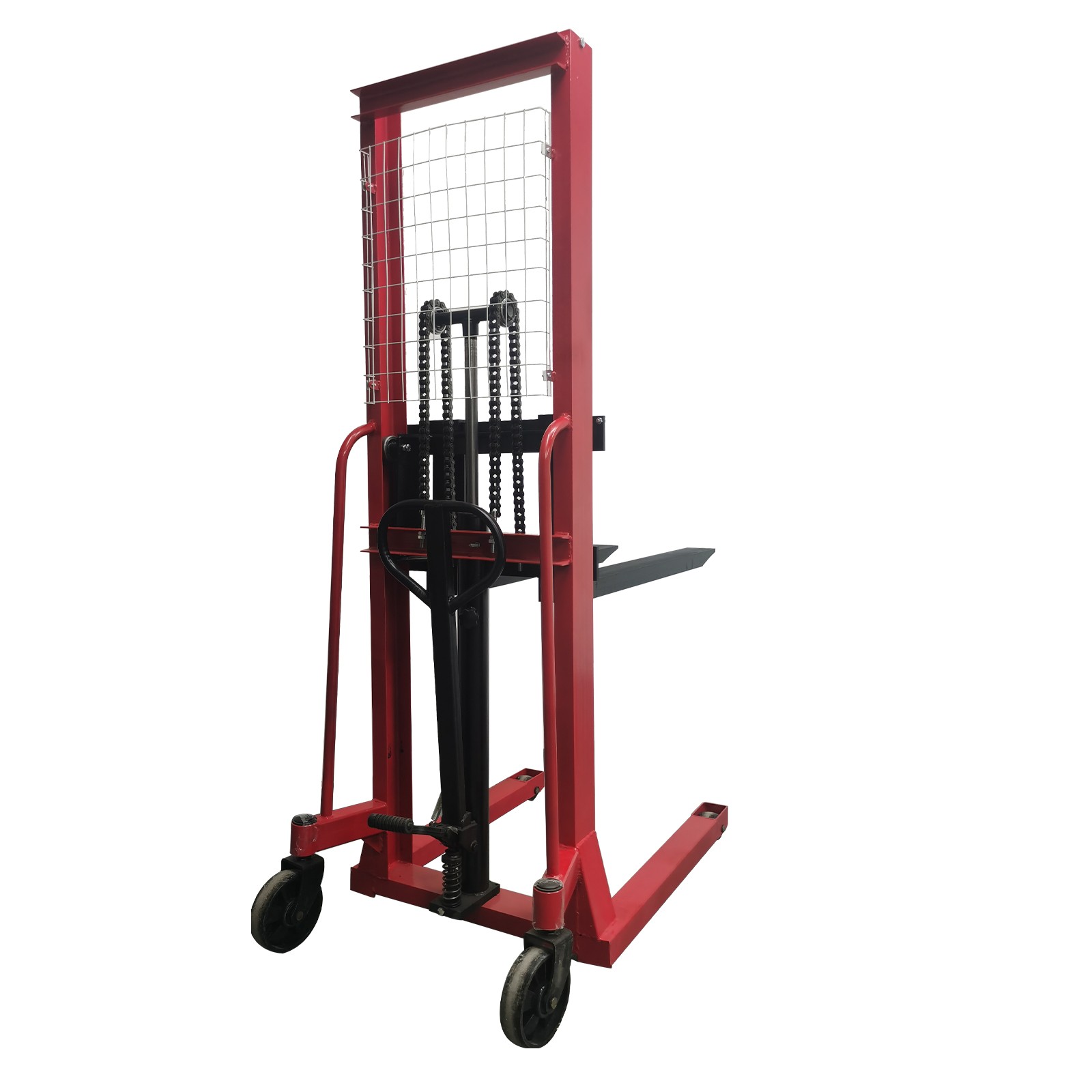1TCapacity Manual Pallet Stacker Hydraulic Pump Stacker Forklift 63″ Truck Lift