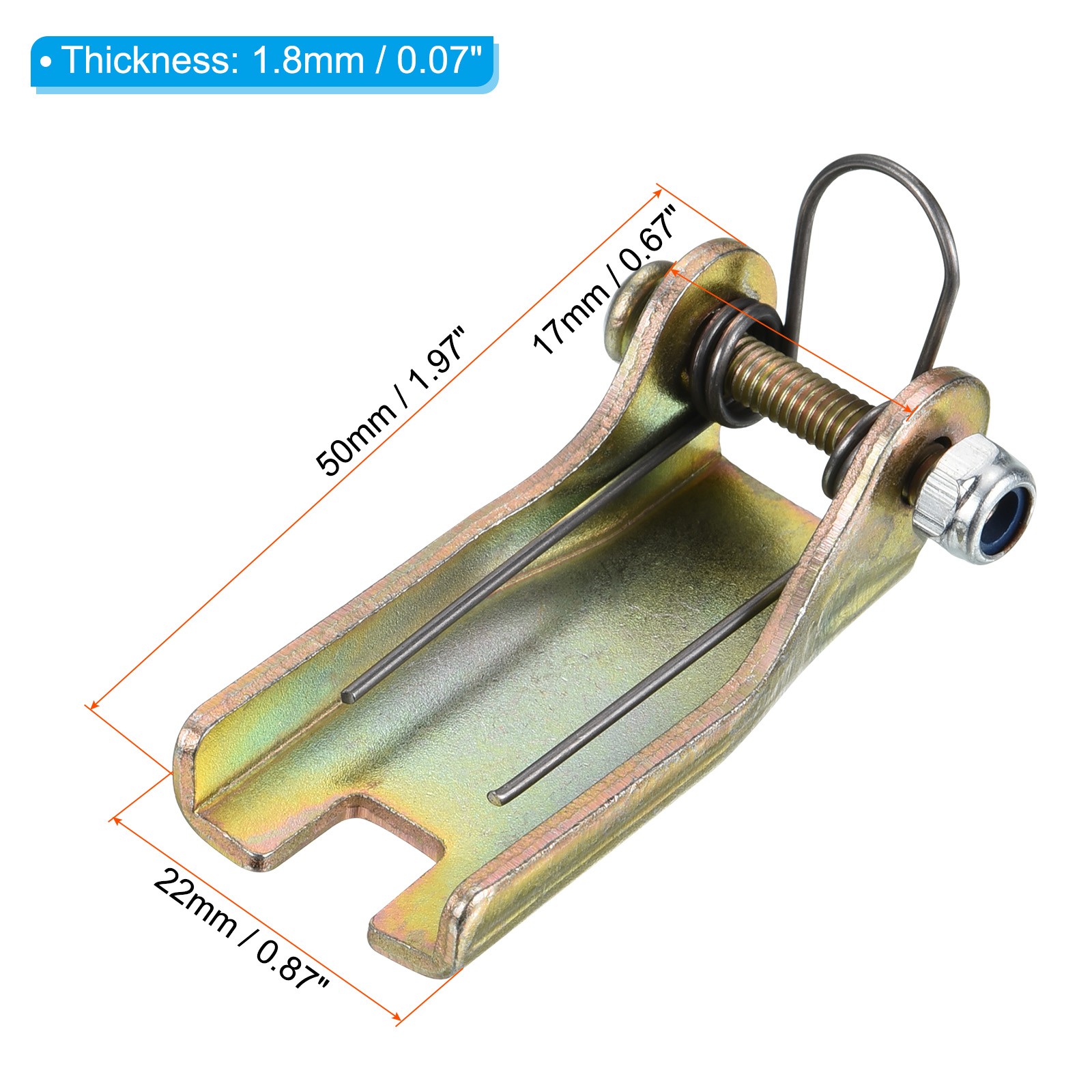 2 Pack 50mm Hook Safety Latch Kit Metal Towing Hitch Replacement Zinc Plating
