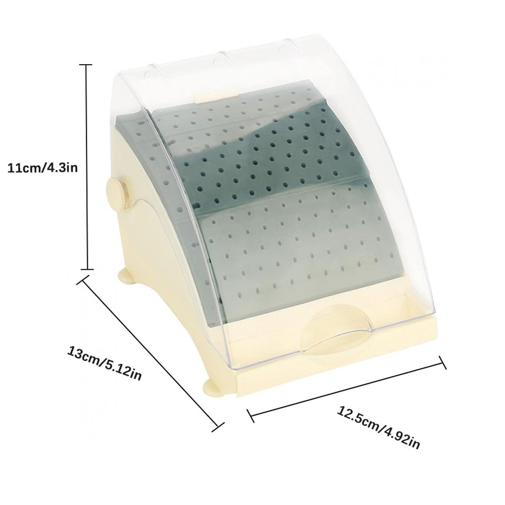 142 Holes Dental Bur Holder Disinfection Box, Bur Block Organizer with Cover NEW