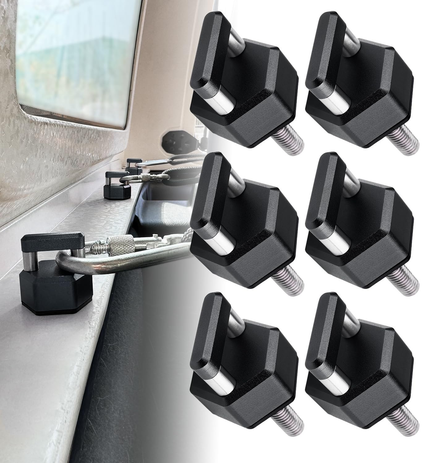 Quick Release Thumb Screw D Ring, Aluminum Hardtop Bolts for Jeep Wrangler JK JL