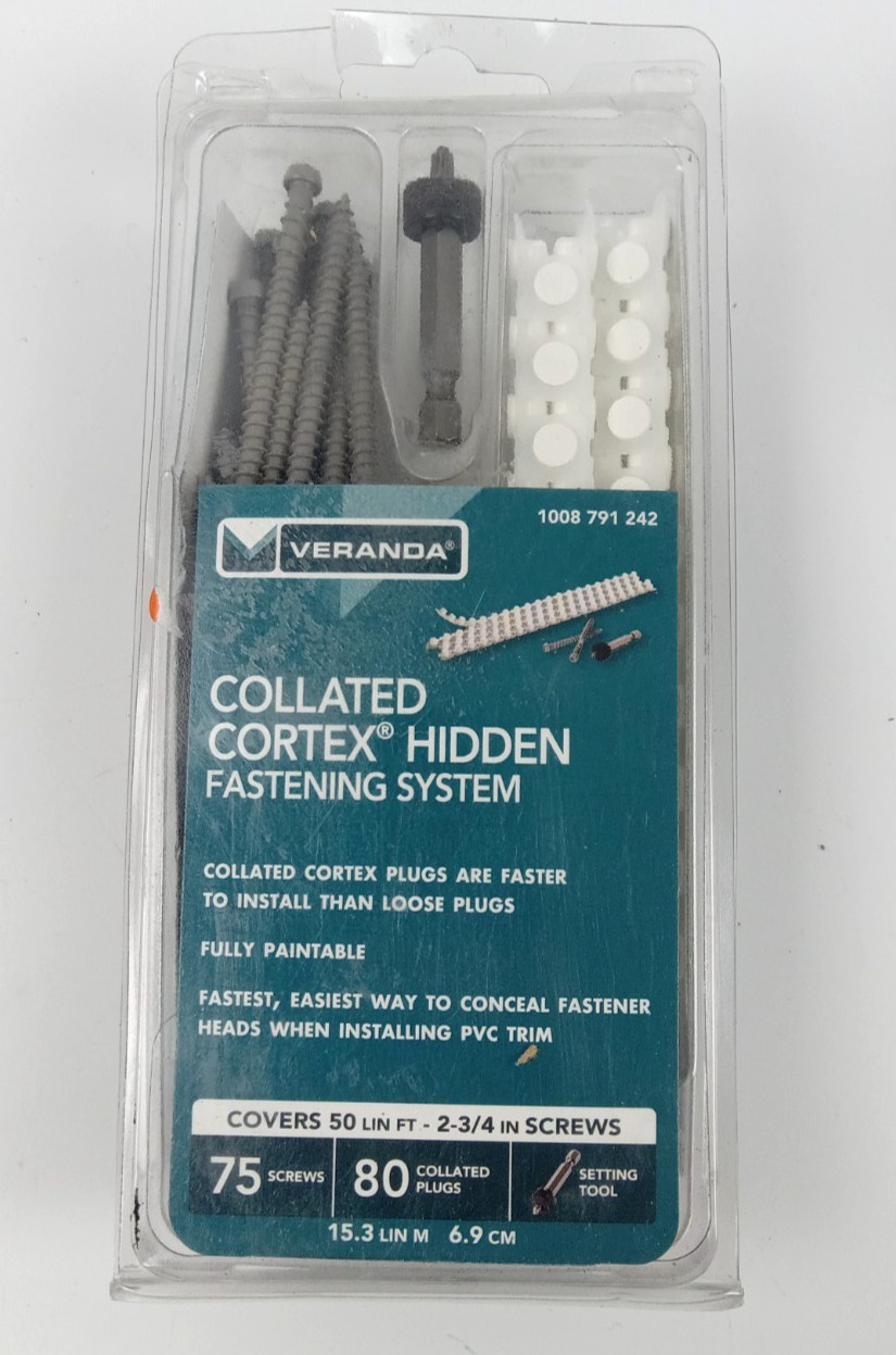 2-3/4″ COLLATED CORTEX HIDDEN FASTENING SYSTEM SCREW/PLUG, VERANDA TRIM