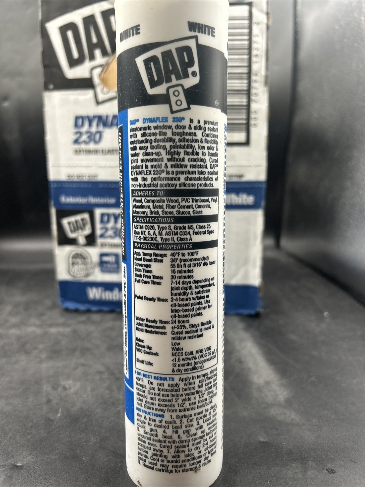 8 Pack Dap 18275 DYNAFLEX 230 Exterior/Interior Sealant – White 10.1 oz