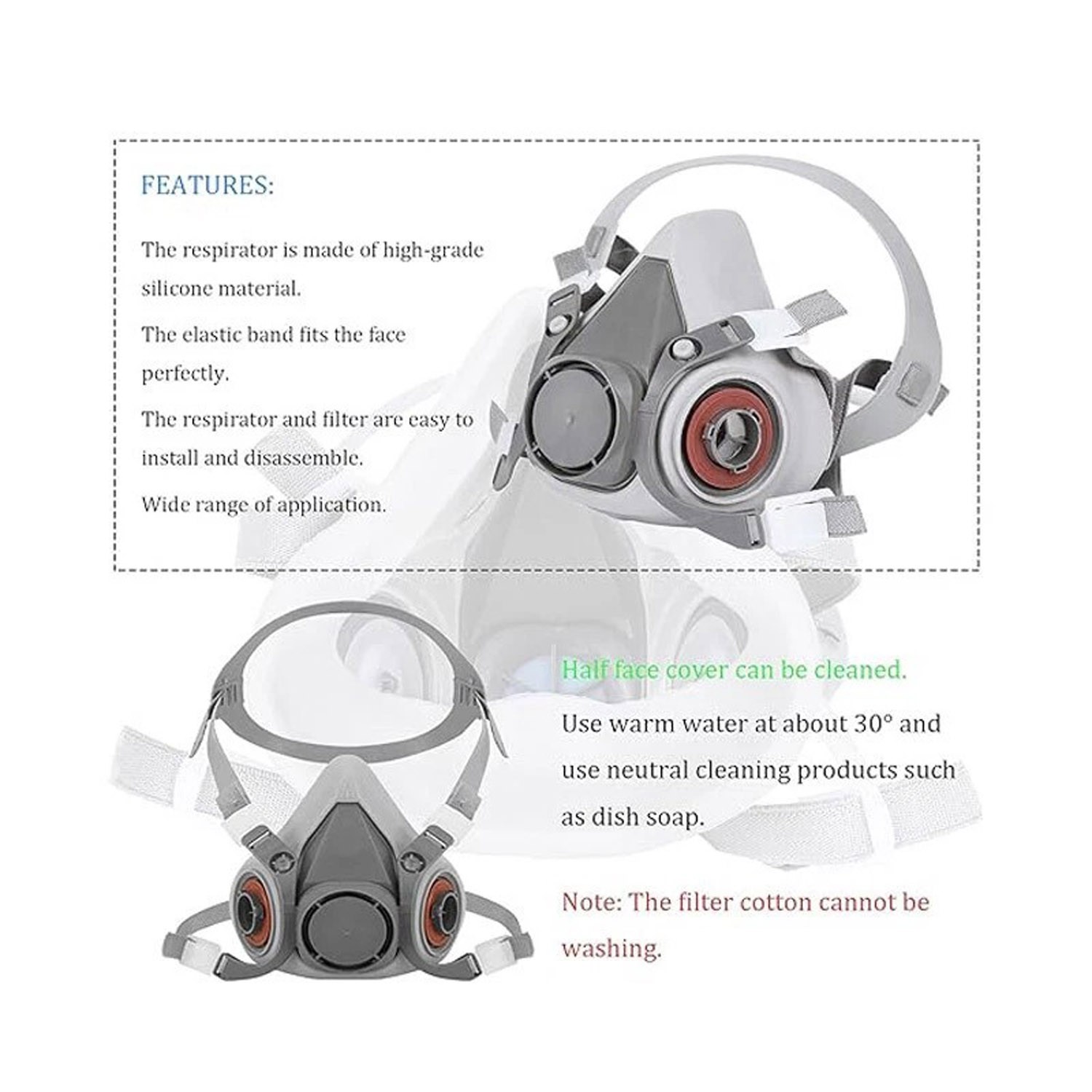 Half Face Respirator Mask P100 Particulate Welding Painting Dust Construction