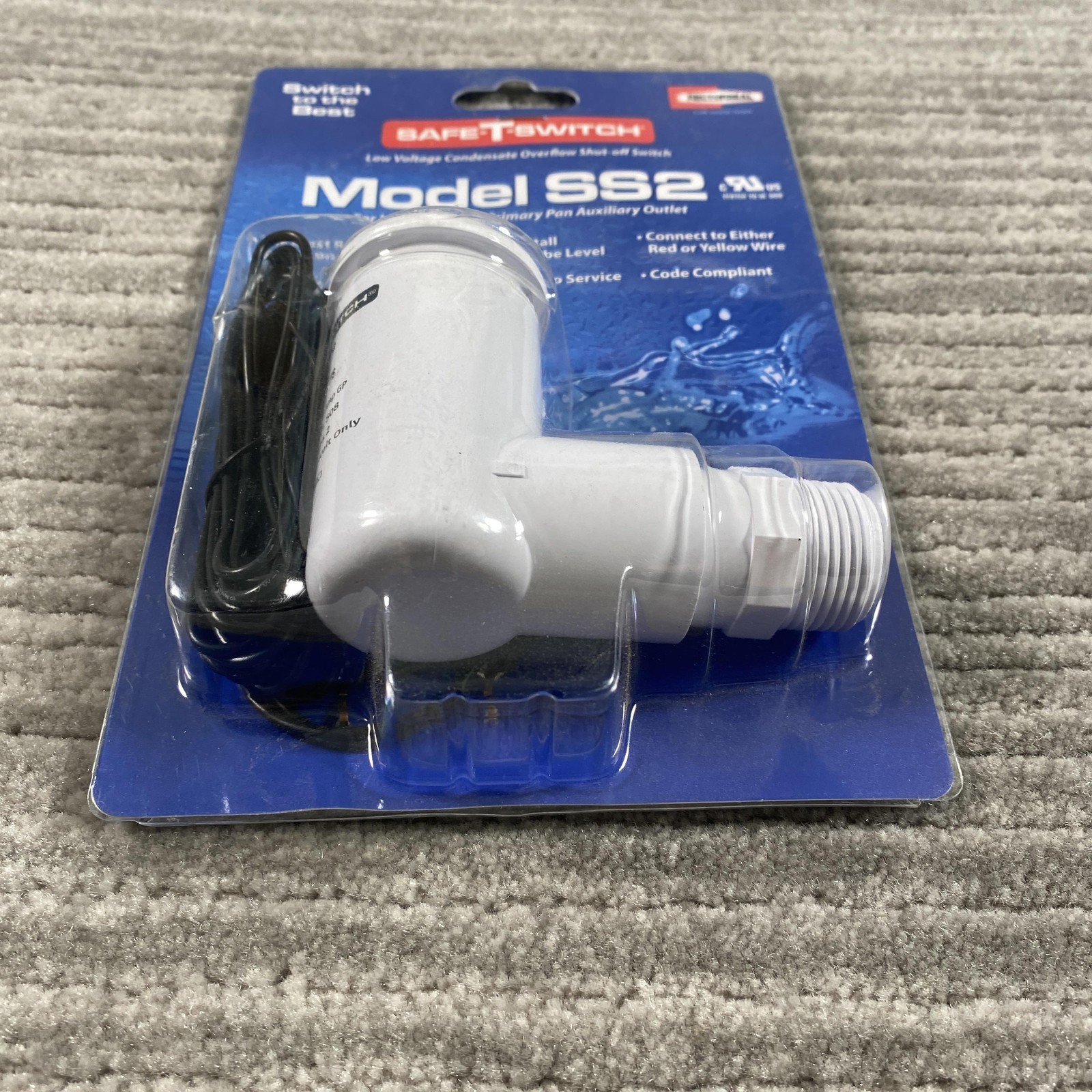Safe-T-Switch SS2 97637 Condensate Overflow Shut-Off Switch HVAC Drain Pan
