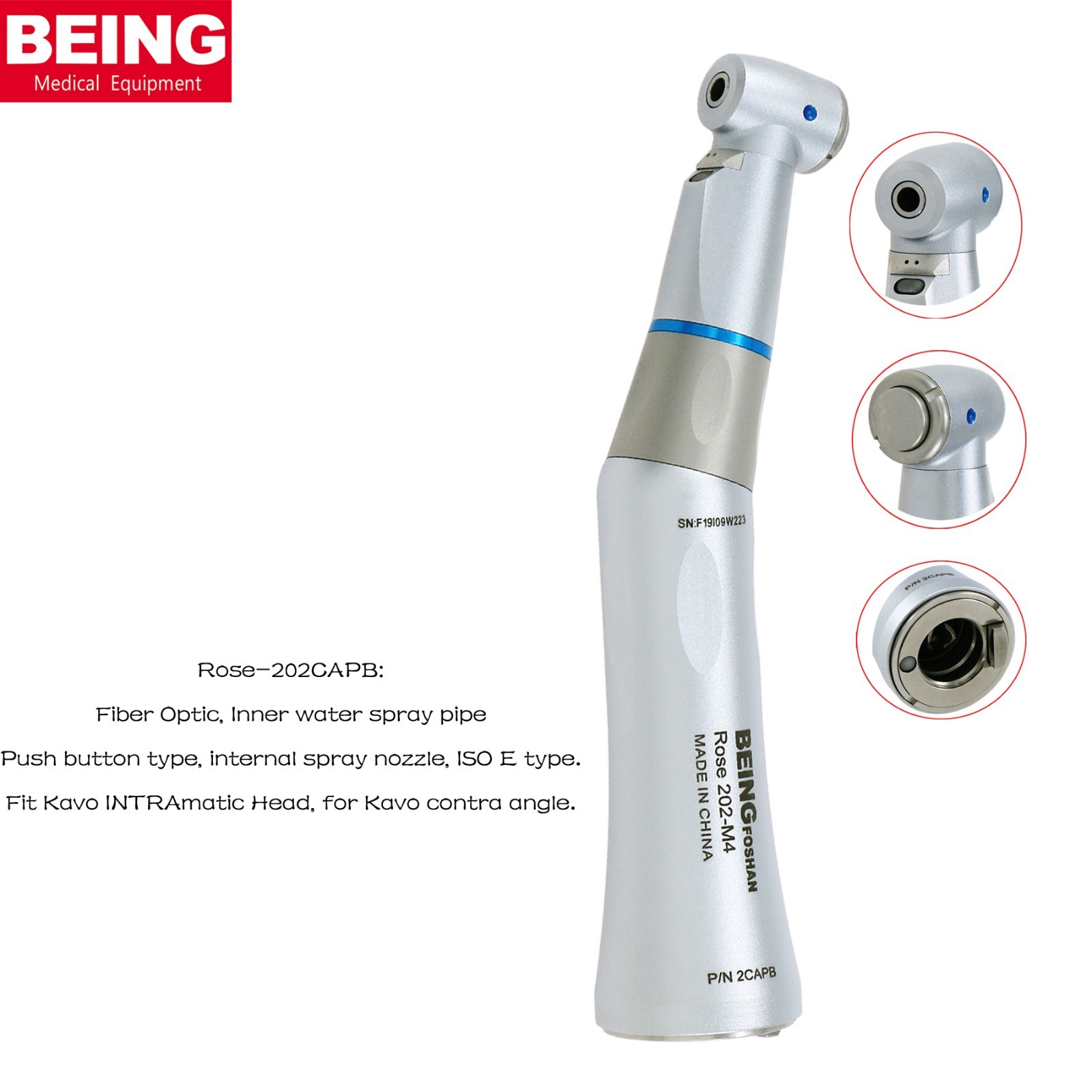 US WAVE Dental Burs Round Latch RA 2.35mm COXO Low Speed Contra Angle Handpiece