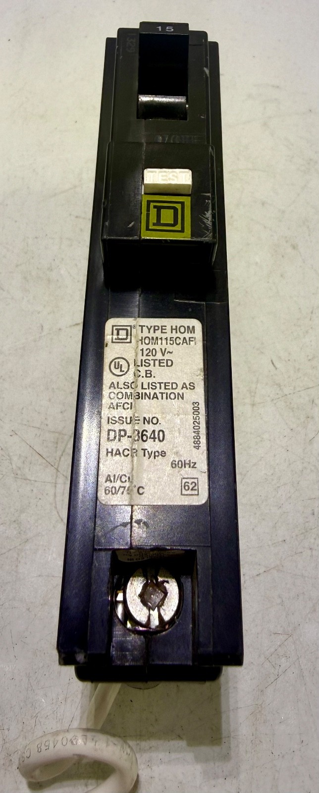 1x Square D HOM115CAFI Mini Circuit Breaker