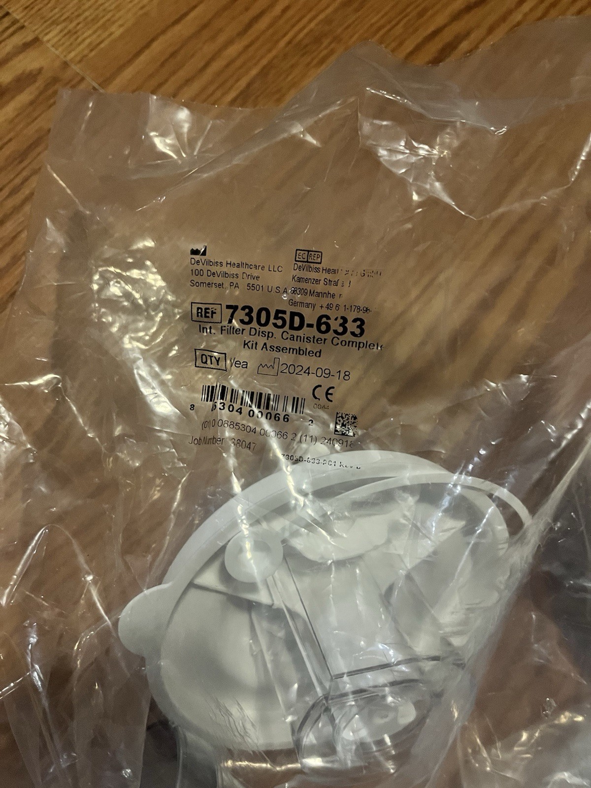 2 NEW DeVilbiss 800ml Suction Canister Kits with Filter and Tubing 7305D-633