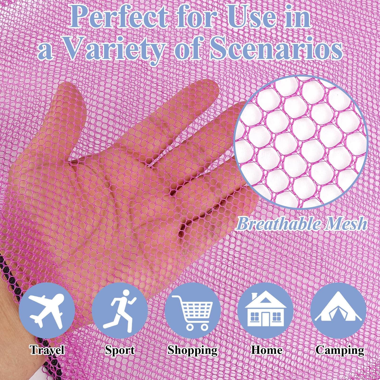 6PCS Multicolor Mesh Bag Drawstring, 14 x 17 Inch Net 14x17inch,