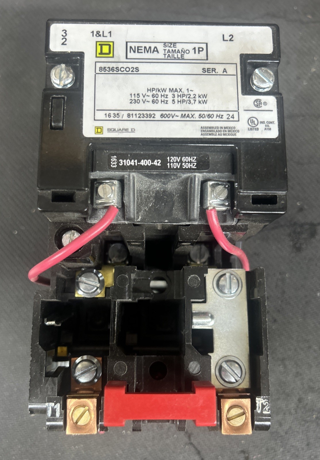 🔥🔥Square D 8536-SCO2S Starter A-Series 600V~Max 50/60 Hz NEMA Size 2