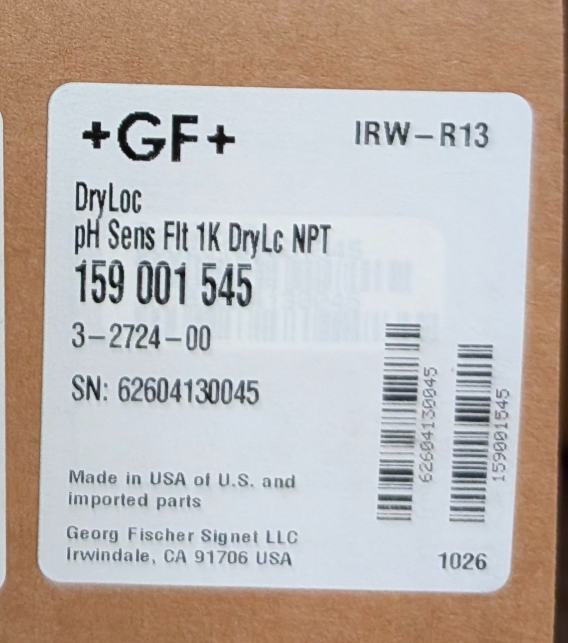 +GF+ Signet 3-2724-00 Dryloc Ph Sens Flt 1K Electrode NPT *BRAND NEW *