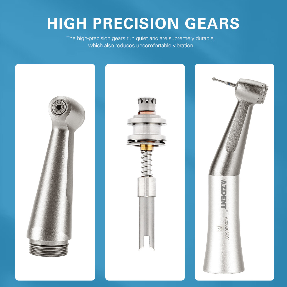 AZDENT Dental 1:1 Contra Angle Slow Low Speed Handpiece Push Button