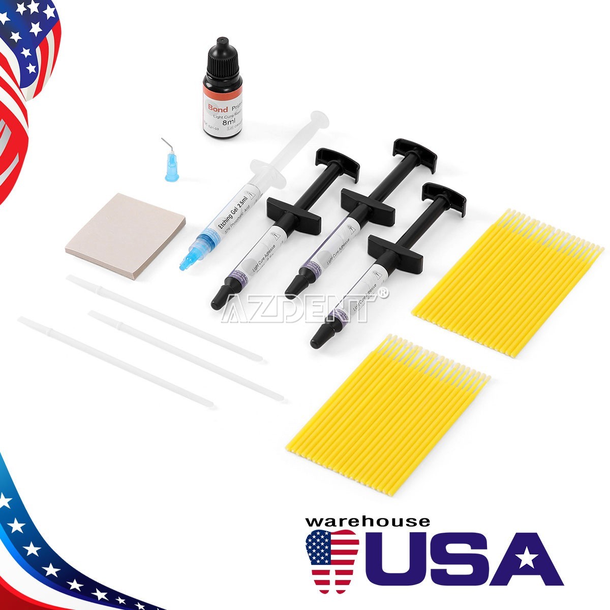 Dental Bracket Braces Glue Ortho Bonding Agents Light Cure Resin Adhesive Kit