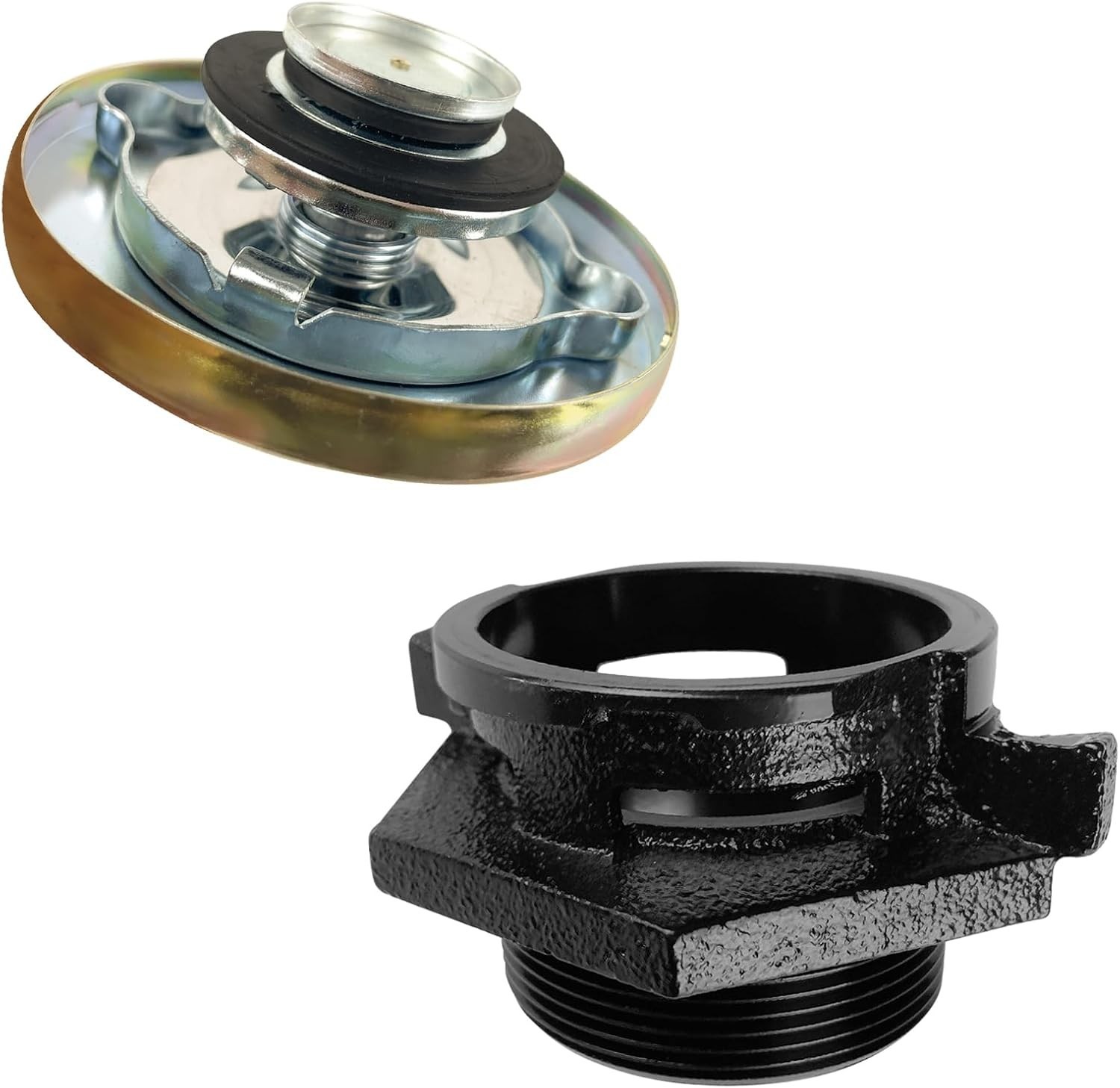 Transfer Tank Vented Cap with Threaded Neck, Vented Fuel Tank Cap with 2 In Base