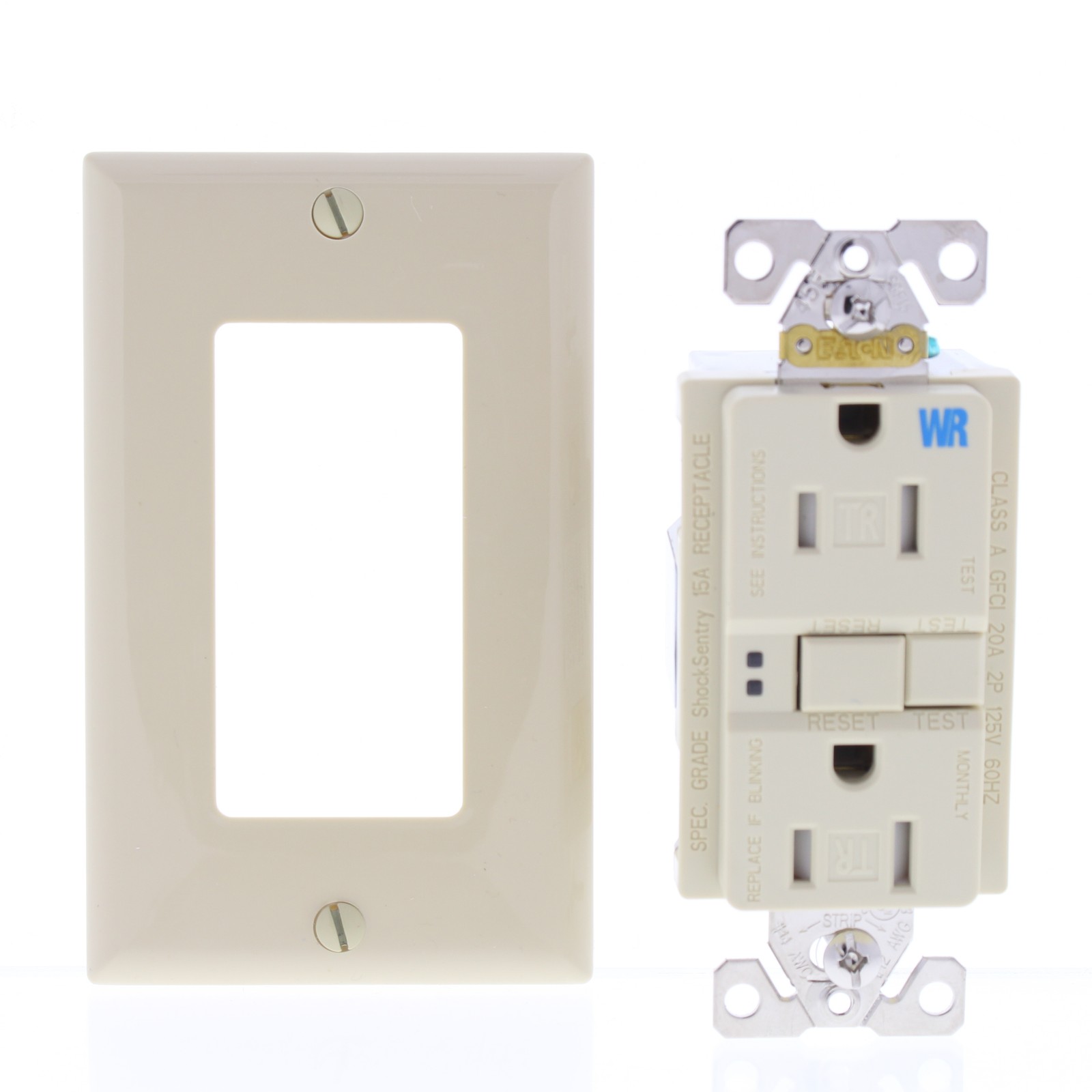 Eaton Ivory Tamper/Weather Resistant GFCI Outlet Receptacle 15A TWRSGF15V