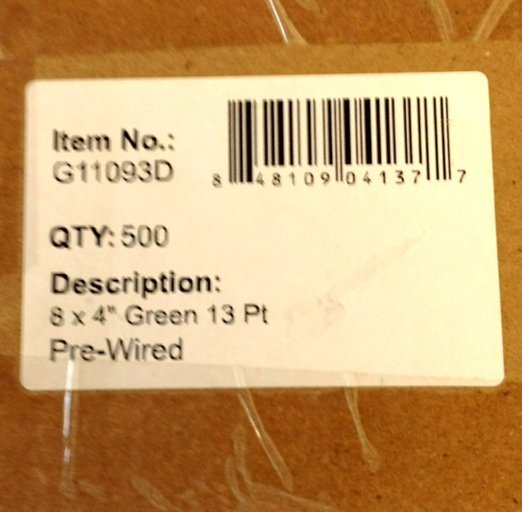Box of 500 8″ x 4″ Jumbo Shipping Tags GREEN Pre-Wired 13 Pt. G11093D NEW