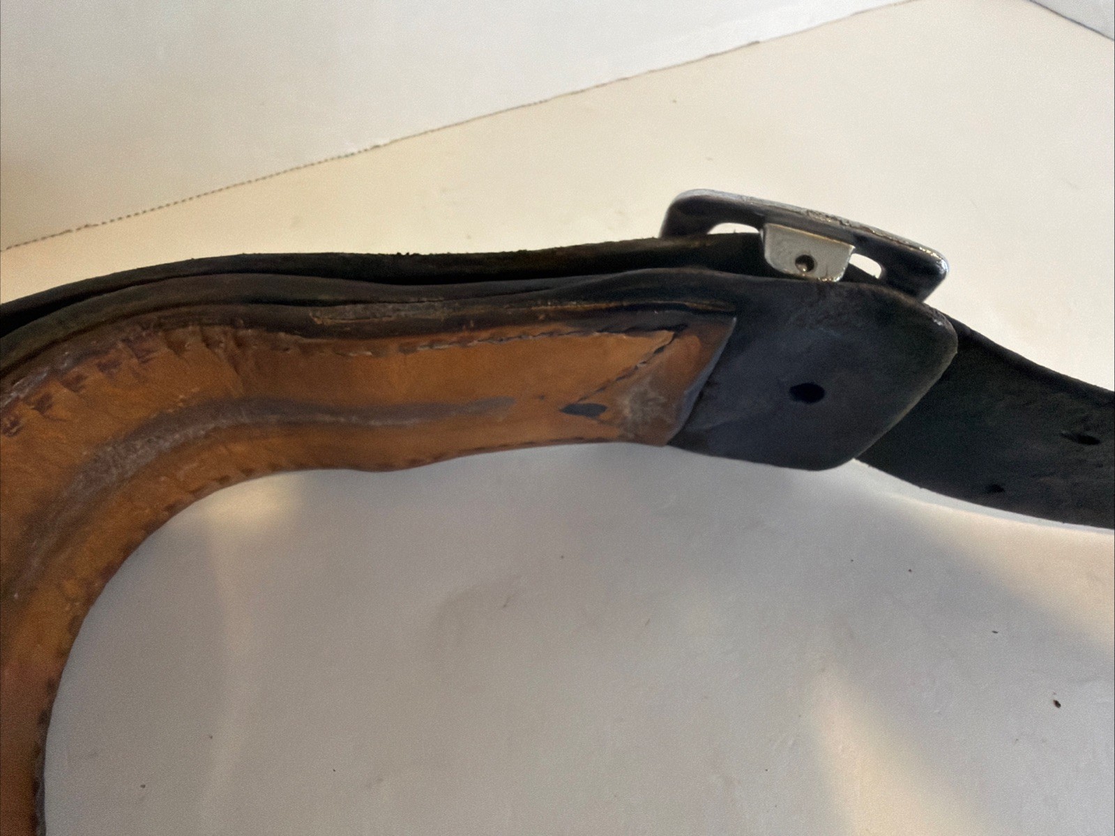 Tex Shoemaker & Sons Basketweave Leather Duty Belt 40” Holster Gun Belt + Buckle