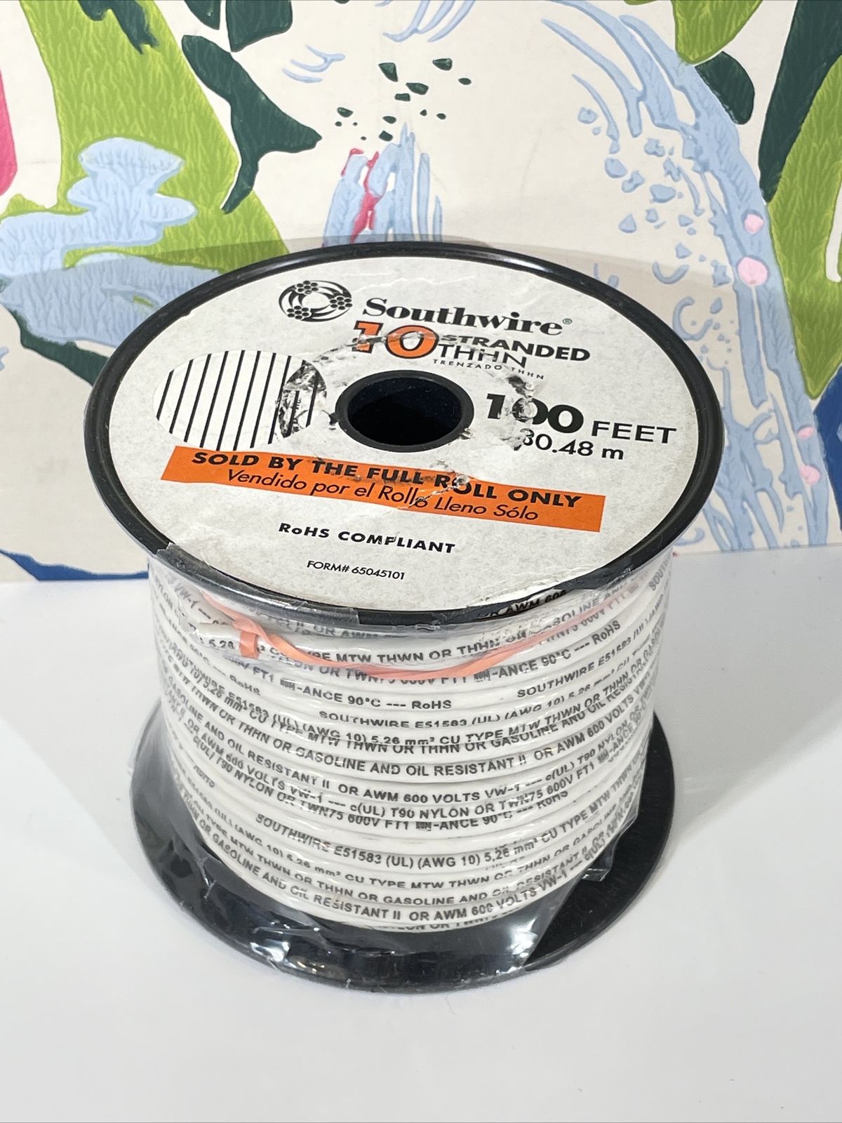 SouthWire THHN 10 AWG 100ft White Stranded CU Building Wire