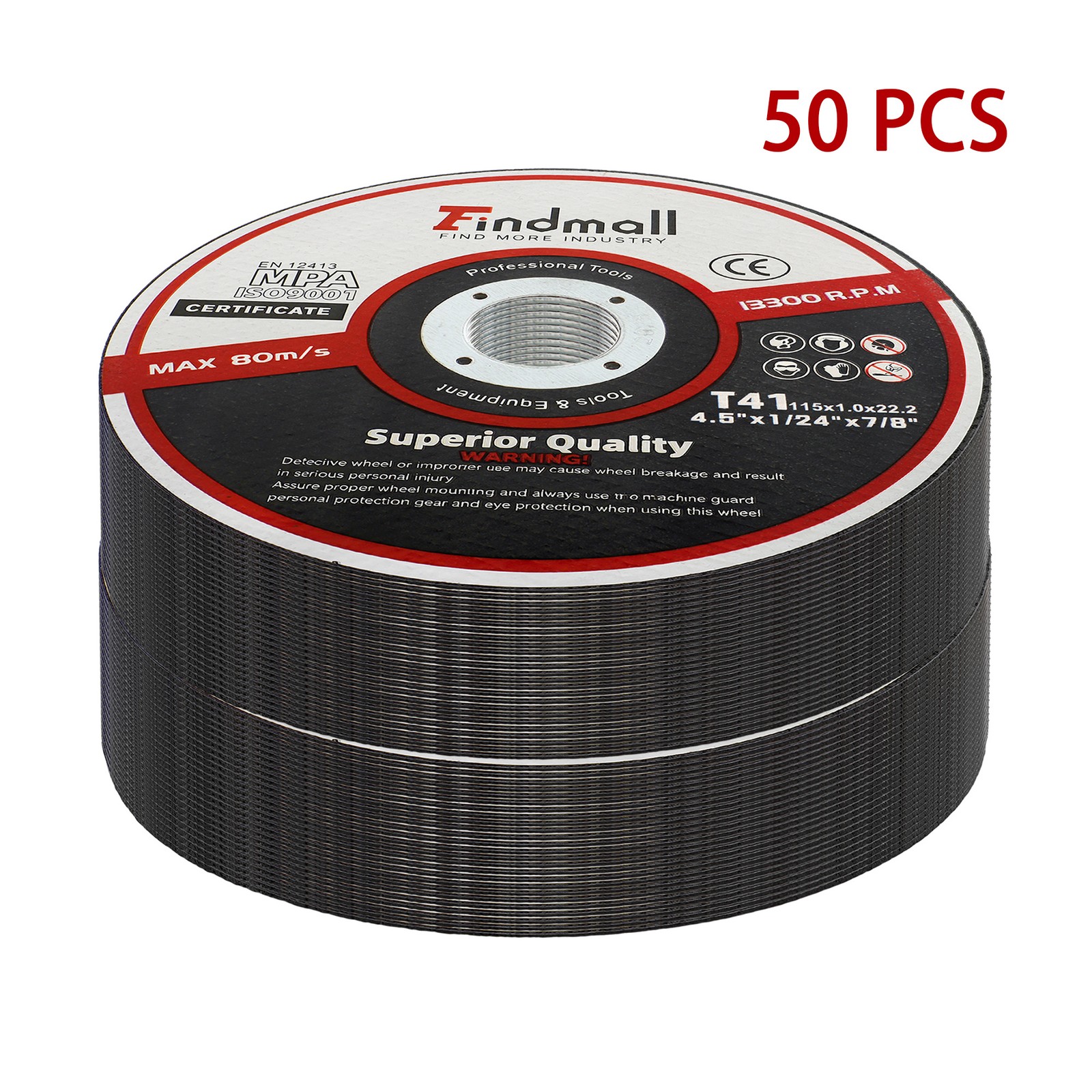 50 Pack Cut Off Wheels 4-1/2 inch Thin Metal & Stainless Steel Cutting Wheel