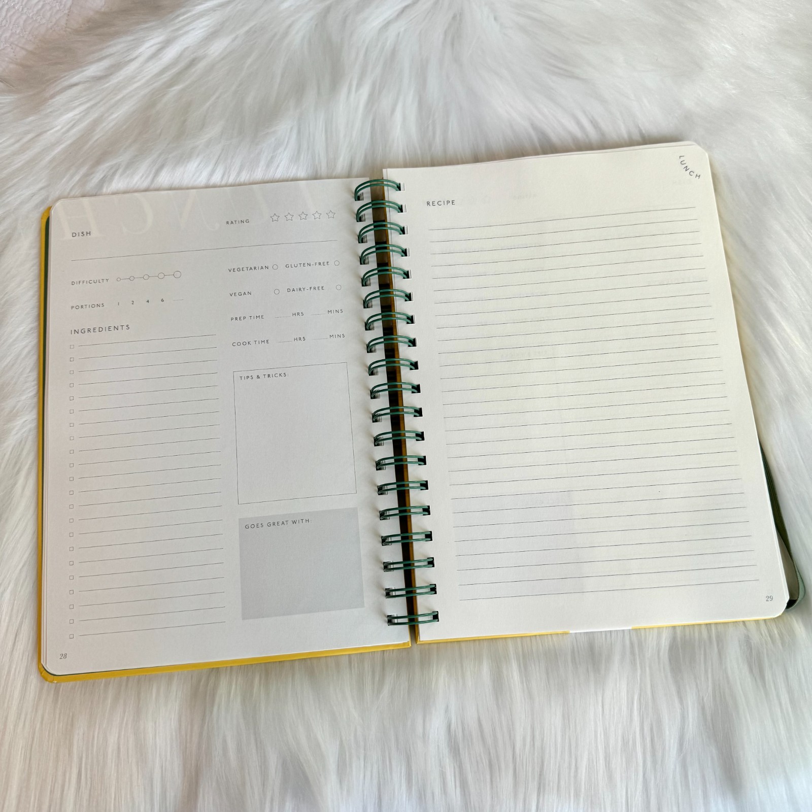 NEW Papier Yellow Recipe Journal Oranges Design Spiral Bound Notebook