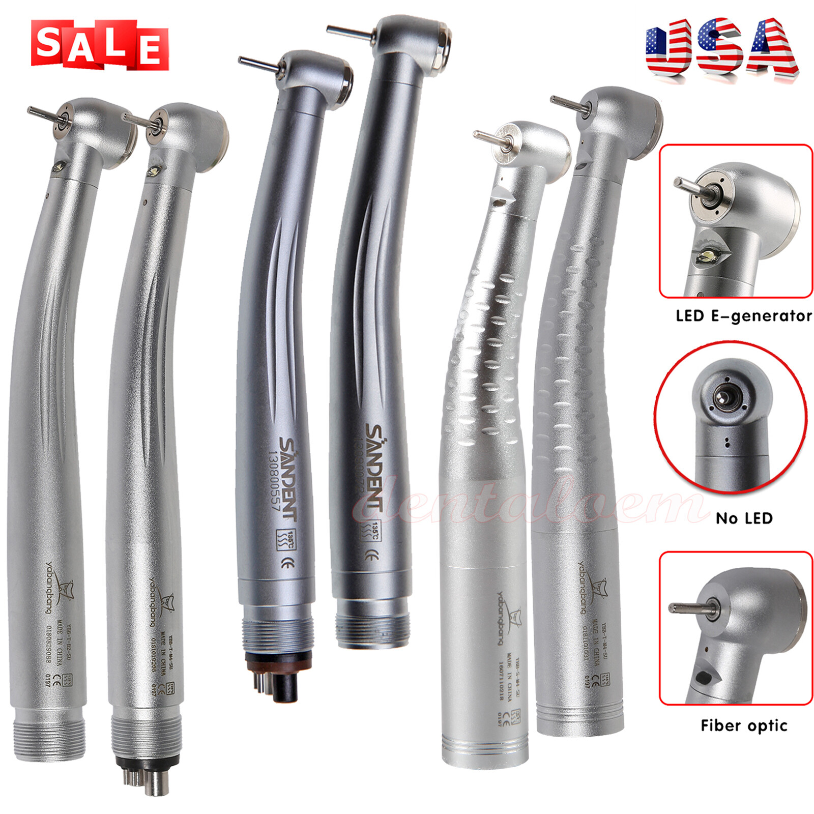 USPS Pieza de mano de alta velocidad de vías LED/NO-LED estilo NSK PANA 2/4Hole